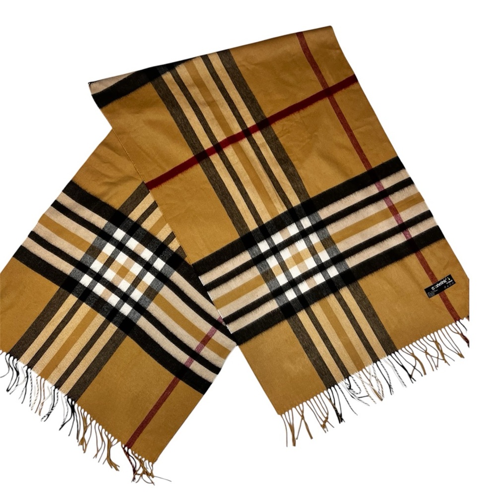 Fraas Cashmink Scarf for Men & Women - Plaid or Solid Color - Warm & Softer than